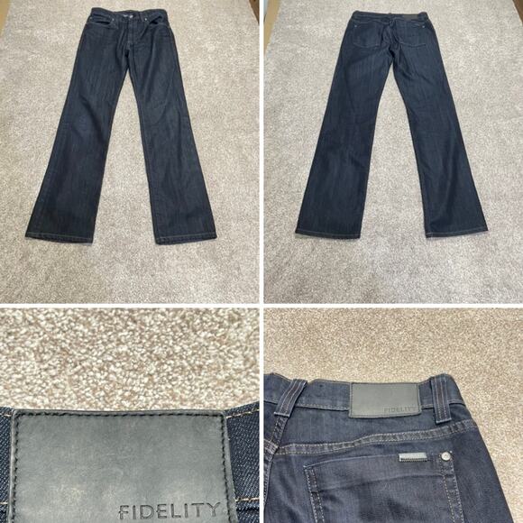 Fidelity 50-11 Mens Revolution Rinse Straight jeans sz 34 dark wash Blue Jeans - Picture 1 of 12